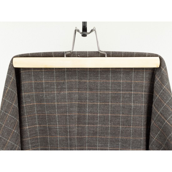 Checked Fabric - Brown Orange Gray